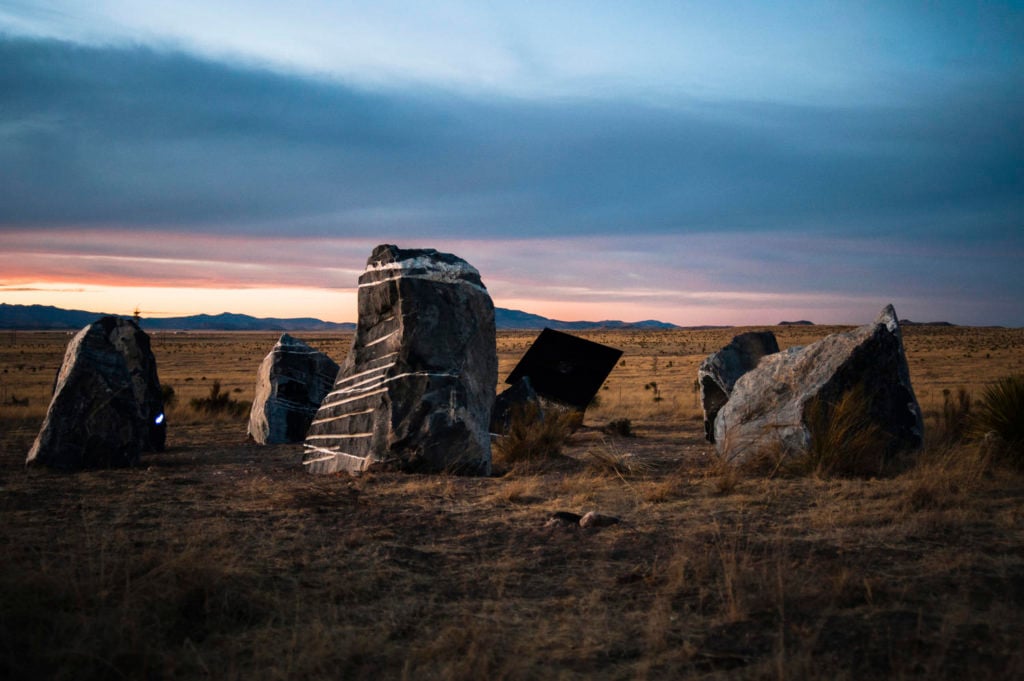Hiroon Mirza, <em>stone circle</em> in Marfa. Image courtesy the artist and Ballroom Marfa. Photo by Emma Rogersm, courtesy of hrm199, Ballroom Marfa, and Lisson Gallery.