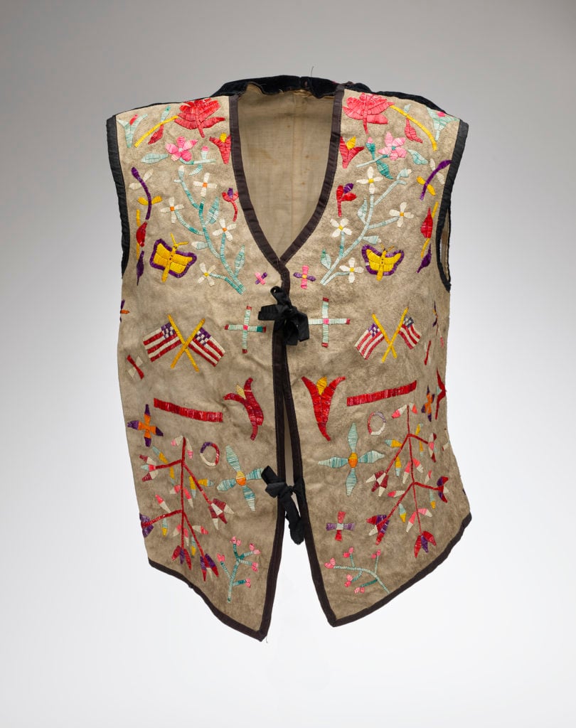 Indigenous Quilled Vest by a Dakota artist (circa late 19th century). Photo courtesy of the Yale Peabody Museum of Natural History. 