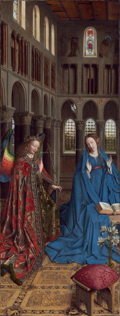 Jan van Eyck, The Annunciation (c. 1434-1436). National Gallery of Art, Washington, Andrew W. Mellon Collection.
