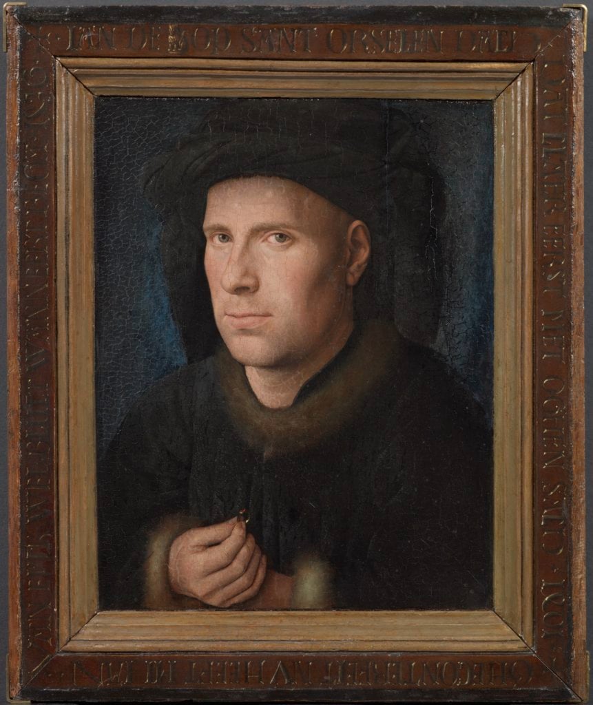 Jan van Eyck, Portrait of Jan de Leeuw (1436). Kunsthistorisches Museum Wenen, Gemäldegalerie.