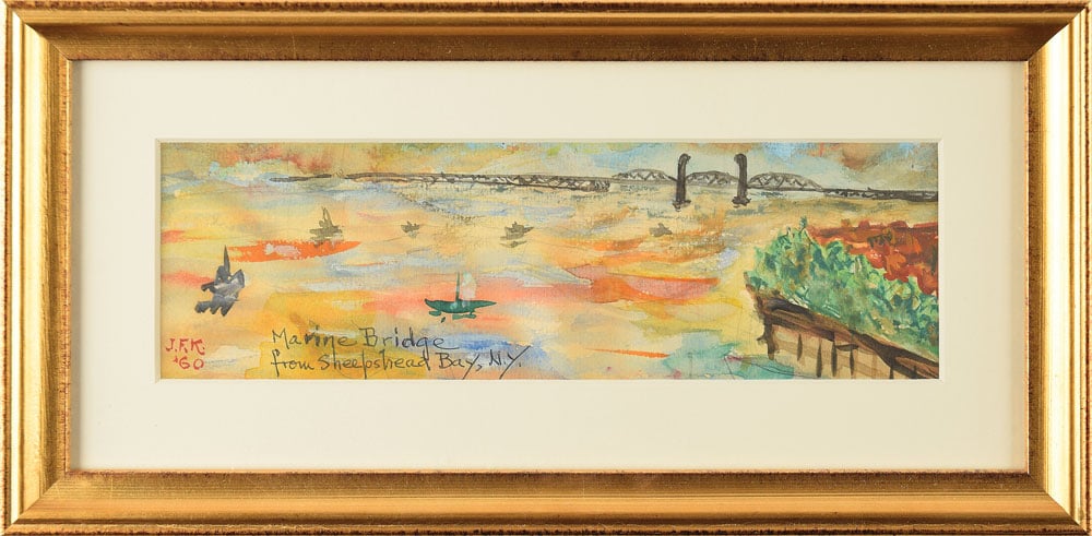 Original watercolor painting by John F. Kennedy, 1960. Courtesy of RR Auction. 