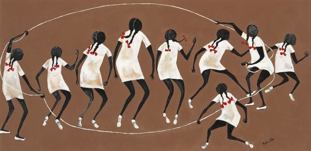 Barbara Johnson Zuber, <i>Jump Rope</i> (ca. 1970). Courtesy of Swann Galleries. 