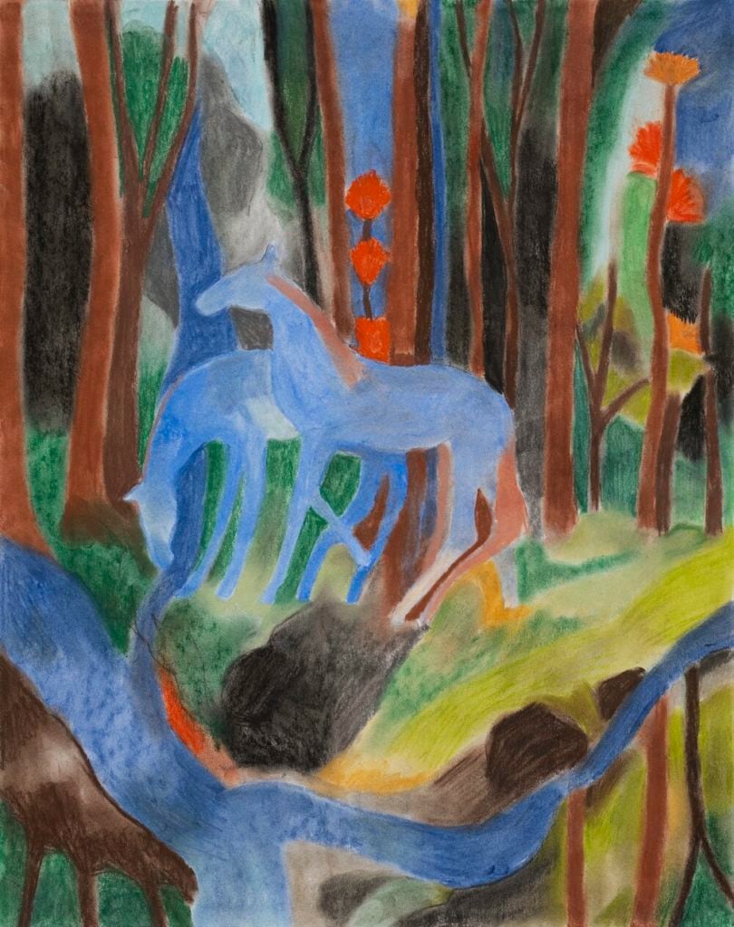 Aiden Koch, <i>Two Horses in a Forest</i> (2020). Courtesy of the artist and Park View/Paul Soto. 