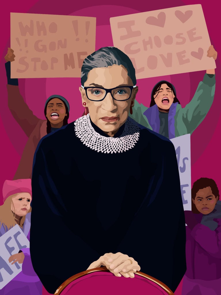 Ameya Marie Okamoto, The Notorious RBG (2018).Courtesy of the artist and Downtown for Democracy.