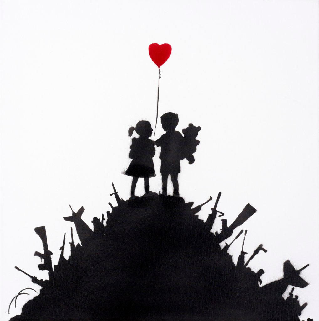 Banksy, <i>Kids on Guns</i> (2003). Courtesy of Phillips.
