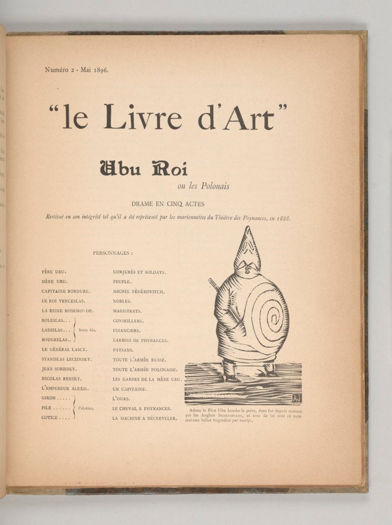 Alfred Jarry, Ubu roi in Livre d’Art no. 2 (April 1896). The Morgan Library & Museum. Photo: Janny Chiu.
