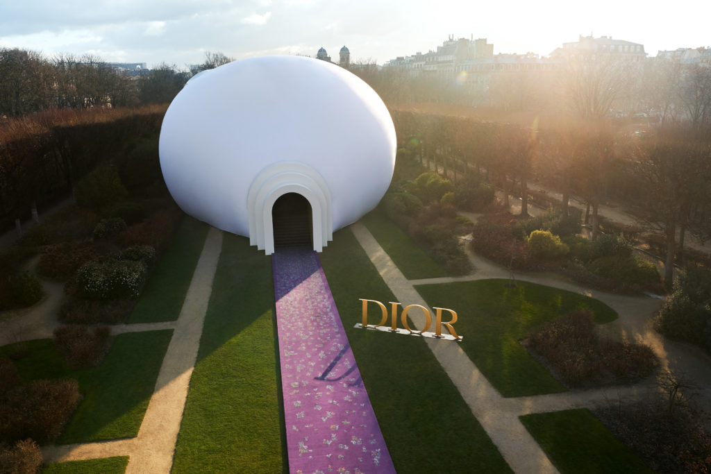 Chicago's womb-like entryway into the Dior show. Photo courtesy Christian Dior.