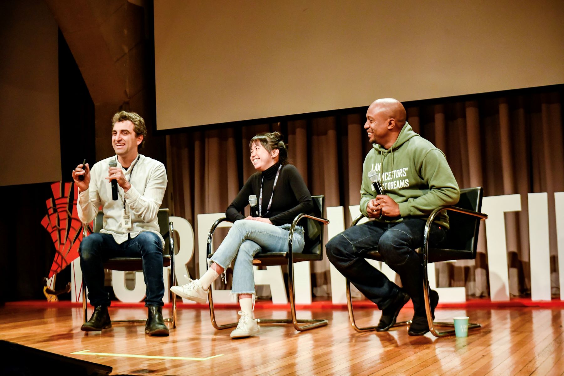 Eric Gottesman, Michelle Woo, and Hank Willis Thomas at the Creative Time Summit 2019, New York. Photography by Creative Time.