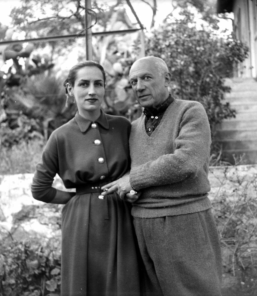 Pablo Picasso and Francoise Gillot, 1952. Photo by Roger Viollet via Getty Images.