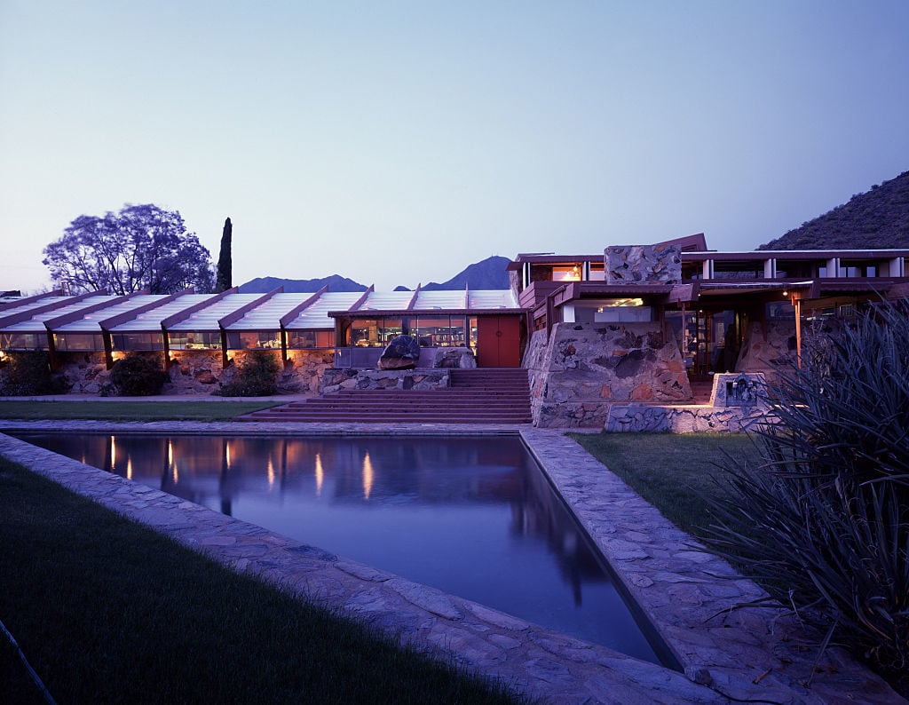 Frank Lloyd Wright's Taliesin West, his winter home and architectural school in Scottsdale, Arizona. Photo: Carol M. Highsmith/Buyenlarge/Getty Images.