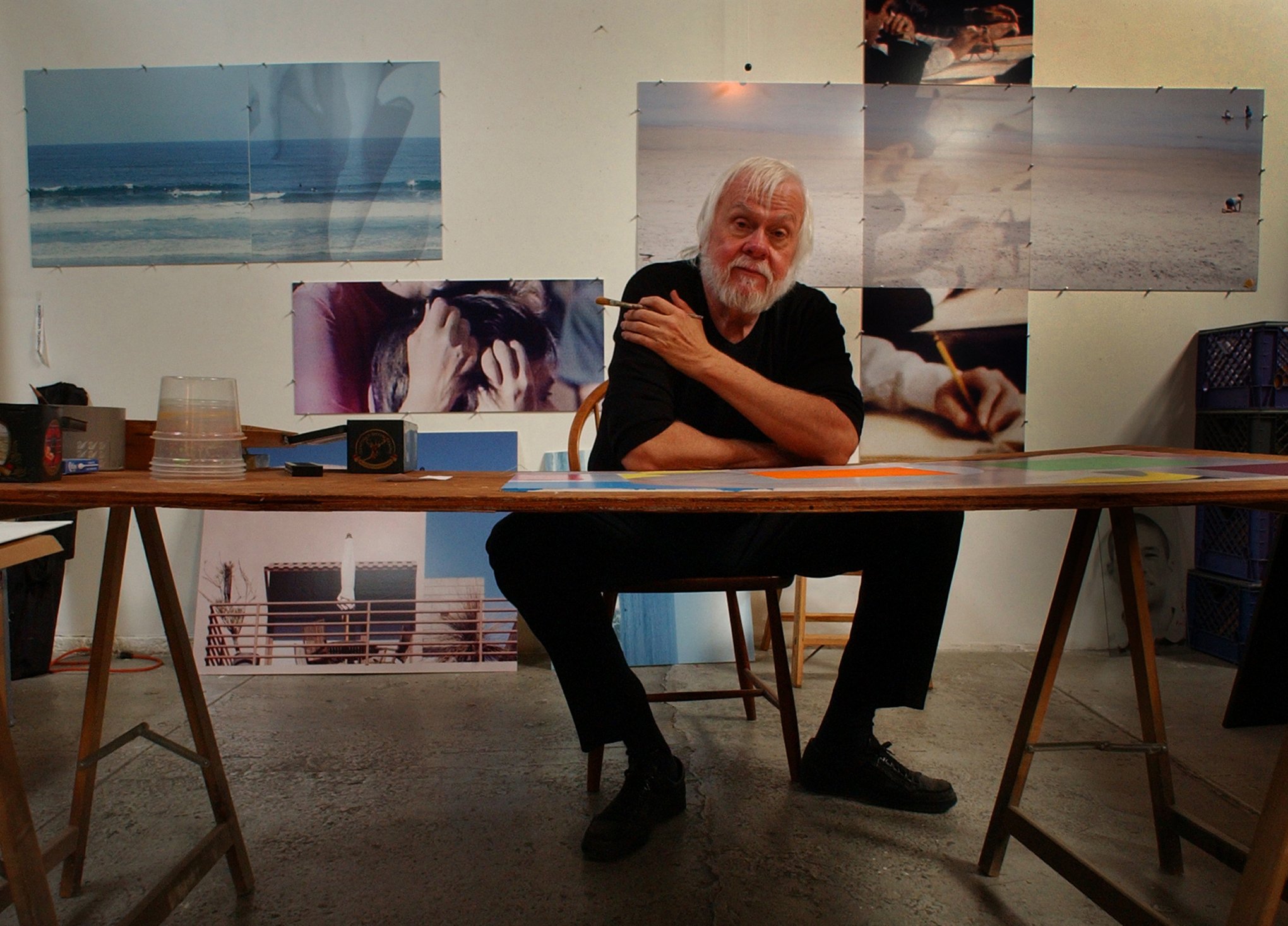 Artist John Baldessari in his studio. Photo by Richard Hartog/Los Angeles Times via Getty Images.