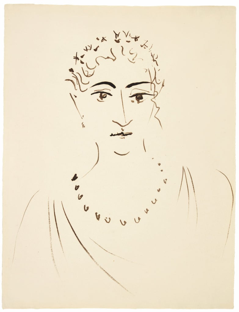 Pablo Picasso, <i>Femme au collier (Portrait de Madame Rubinstein)</i> (1923). Image courtesy of Sotheby's.