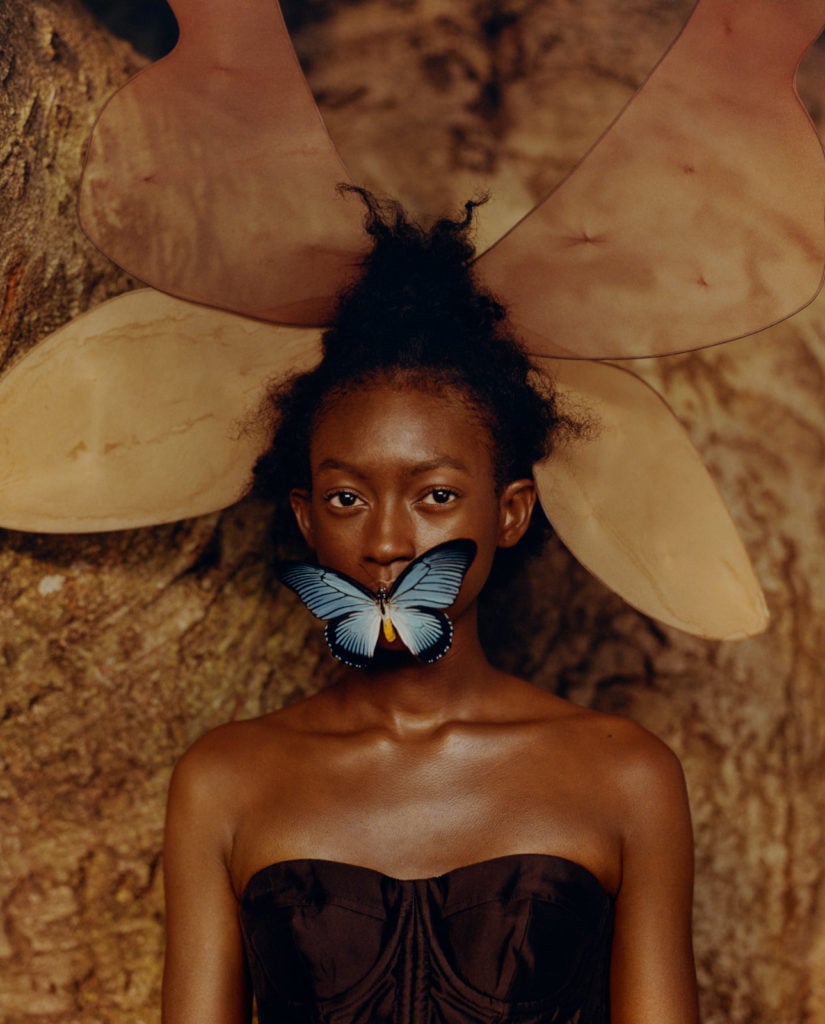 Tyler Mitchell, <i>Untitled (Butterfly)</i> (2019). © Tyler Mitchell. Courtesy of the International Center of Photography.