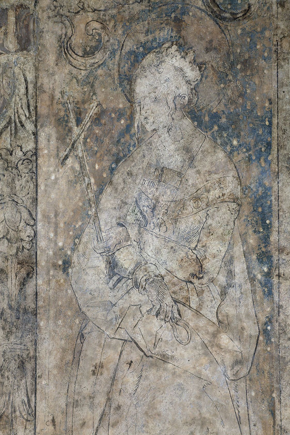 The underdrawing in this painting of St. Margaret at St. Stephen's Cathedral, Vienna, is likely the work of Albrecht Dürer. Photo © Dombauhütte zu St Stephan.