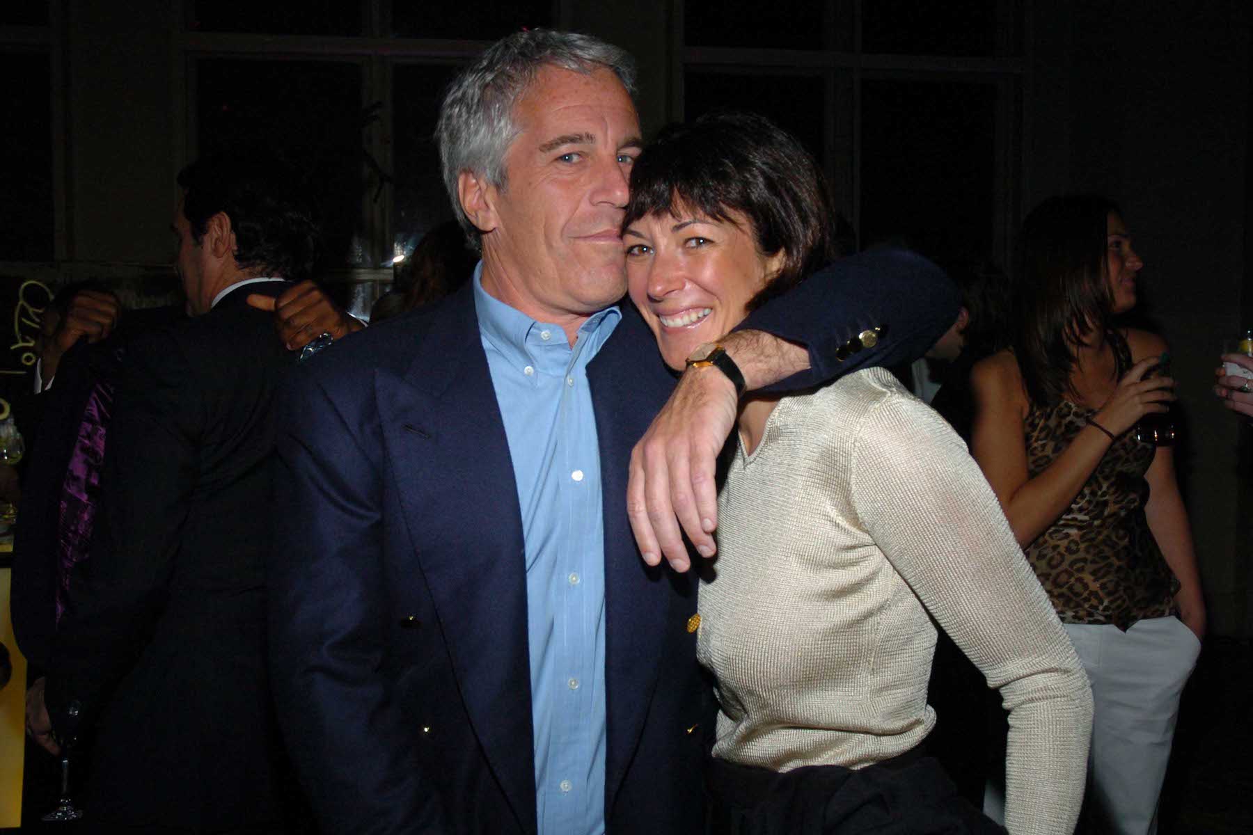 Jeffrey Epstein and Ghislaine Maxwell together at The 2005 Wall Street Concert Series Benefitting Wall Street Rising, Cipriani Wall Street, March 15, 2005. ©Patrick McMullan. Photo: Joe Schildhorn/PMc, courtesy Getty Images.