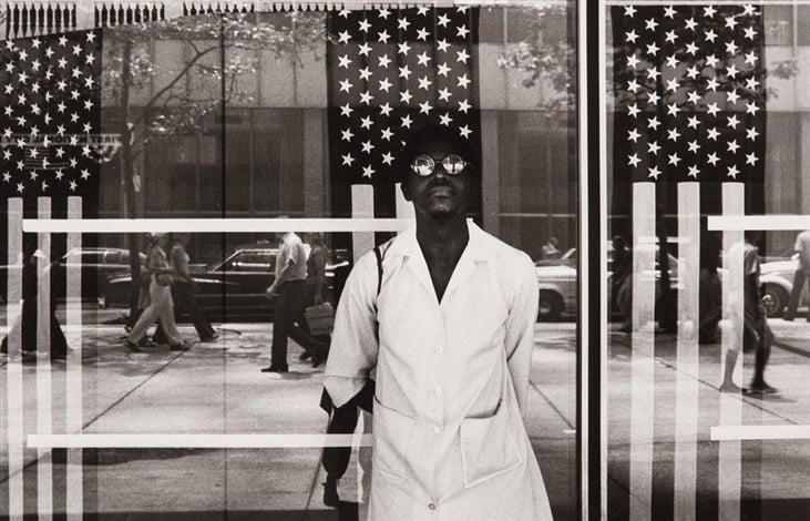 Ming Smith, America Seen Through Stars and Stripes. Courtesy of Jenkins Johnson Gallery.