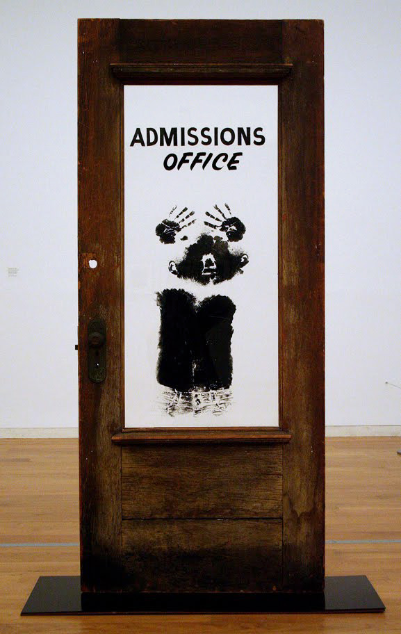 David Hammons. The Door (Admissions Office), 1969; wood, acrylic sheet, and pigment construction, 79 x 48 x 15 in. Courtesy of Collection of Friends, the Foundation of the California African American Museum, Los Angeles.