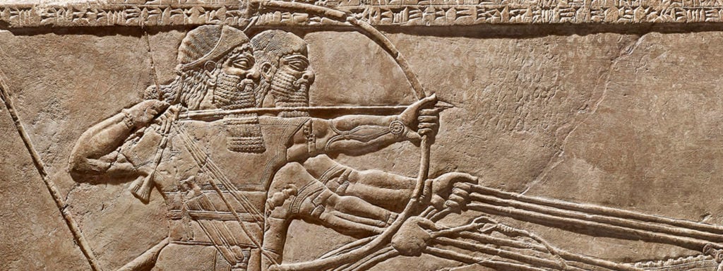 Royal Lion Hunt (detail), Assyrian, (875–860 BC), Kalhu (Nimrud), Northwest Palace, reign of Ashurnasirpal II. Photo courtesy of the British Museum, London, acquired 1849, ©the Trustees of the British Museum, all rights reserved.