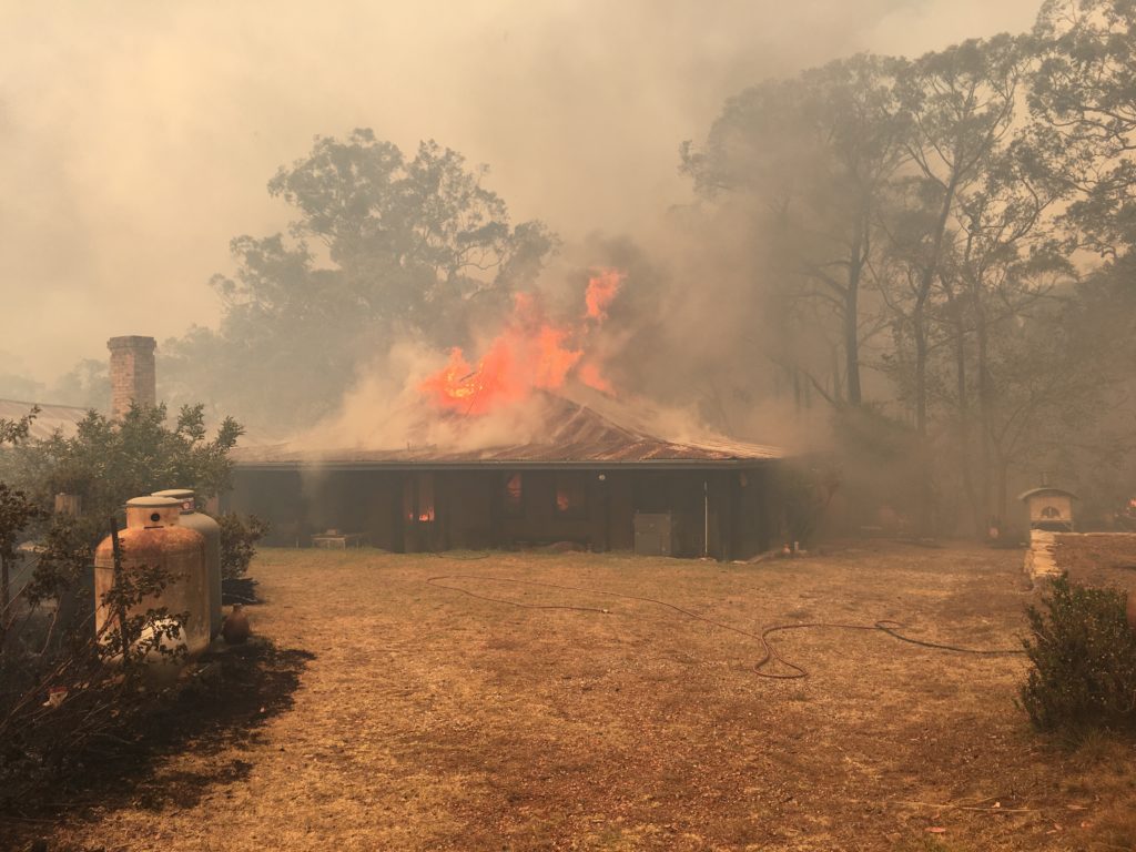 Artist Steve Harrison lost most of the buildings on his property in an Australian wildfire. Photo courtesy of Steve Harrison. 
