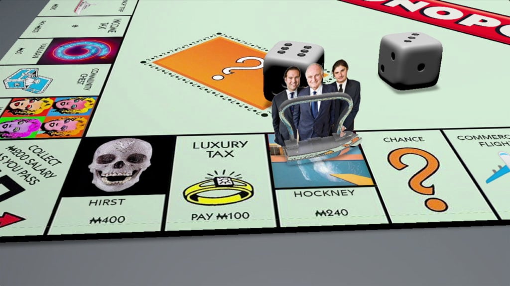 Monopoly: Art-Market Edition. Video still courtesy of Kenny Schachter.