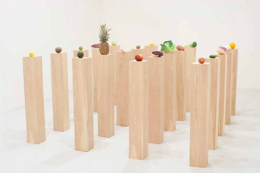 Darren Bader, no title, not dated. Comprised of fruits and vegetables. Image courtesy the artist and Andrew Kreps Gallery, NY. 