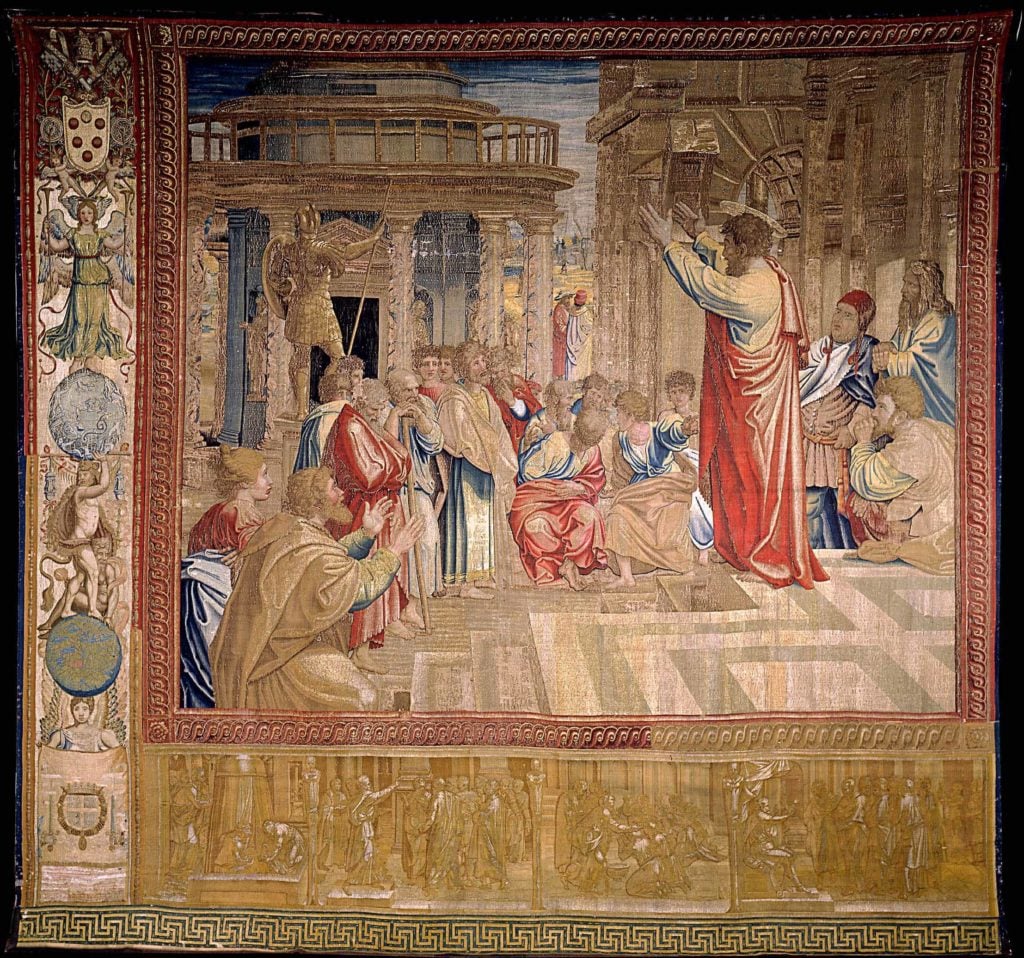 Raphael, <i>Paul Preaching at Athens</i>. Photo courtesy of the Vatican Museums.