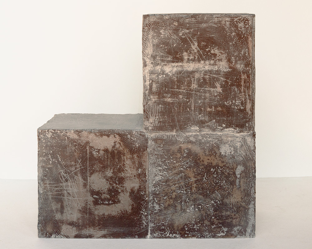 Richard Fleischner, Three Cubes (2014). Courtesy of Helwaser Gallery. © Richard Fleischner.