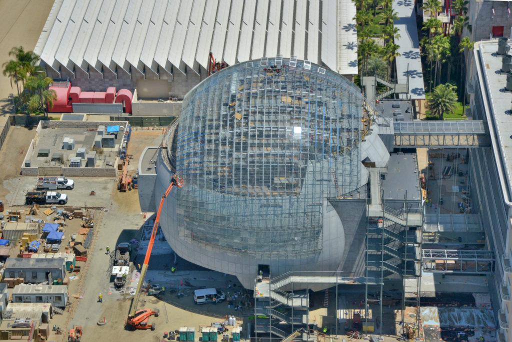 Aerial view of the Academy Museum of Motion Pictures under construction. Photo ©A.M.P.A.S.