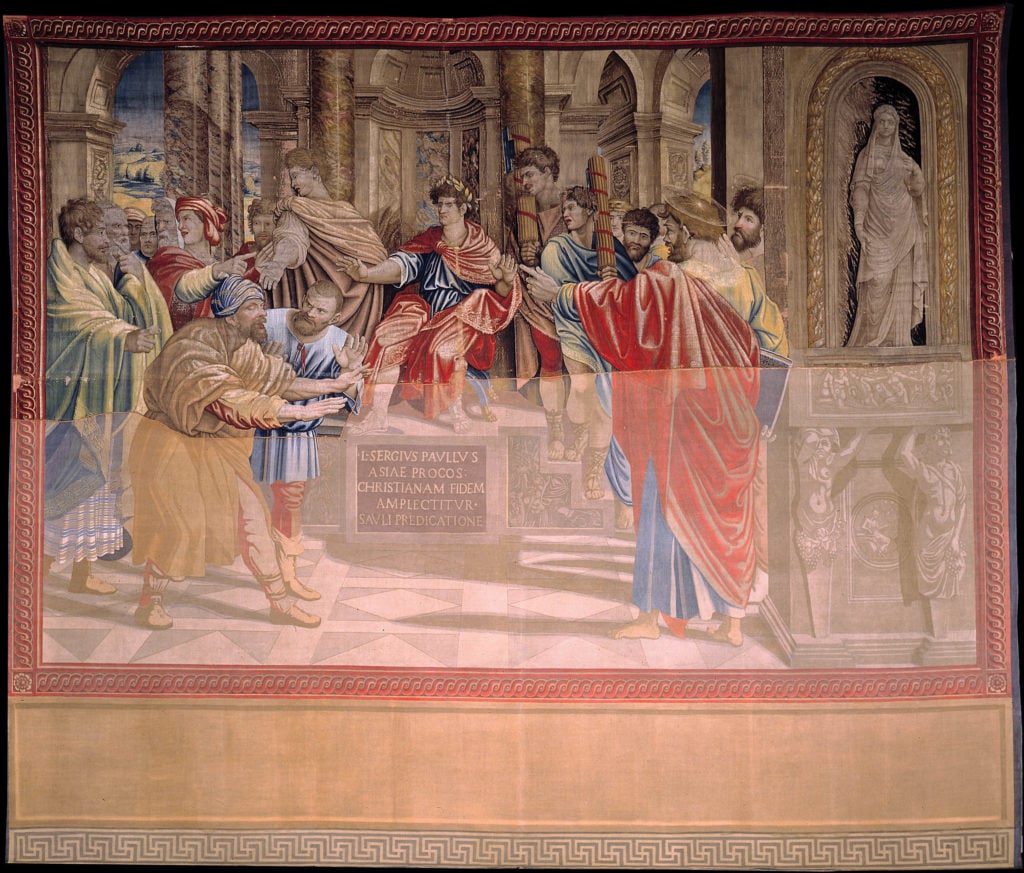 Raphael, <i>The Blindness of Elymas</i>. Photo courtesy of the Vatican Museums.