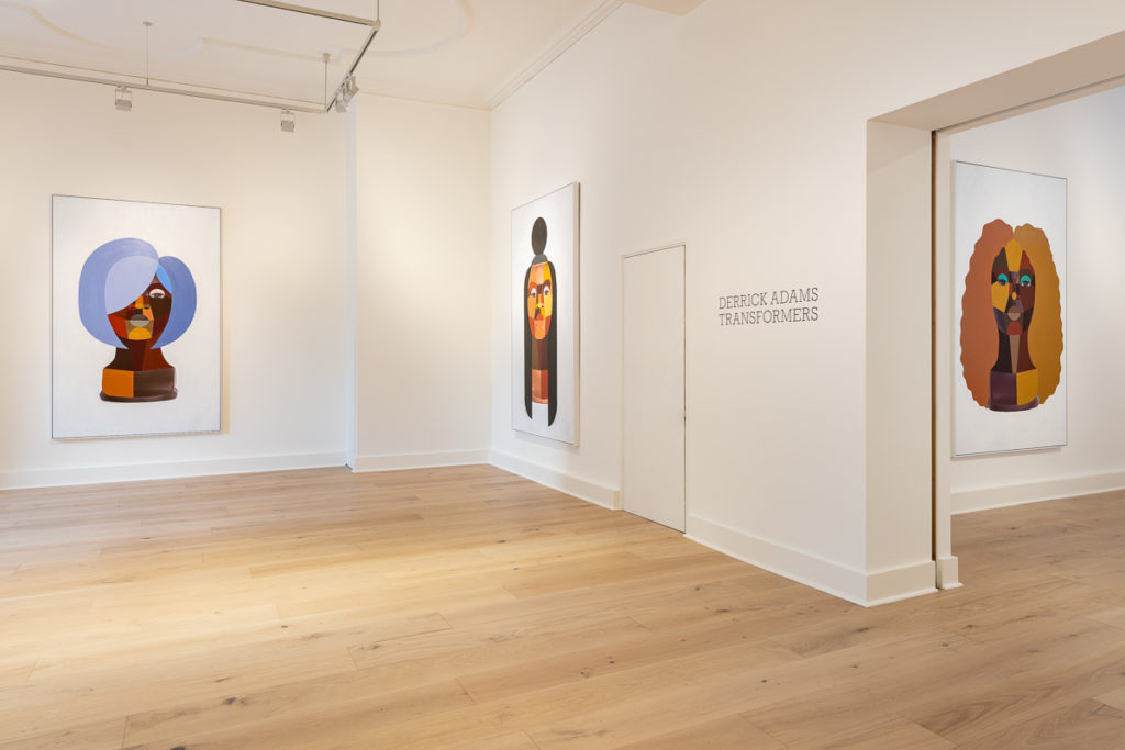 Installation view of Derrick Adams: Transformers at Luxembourg & Dayan, London. Photo: Damian Griffiths. 