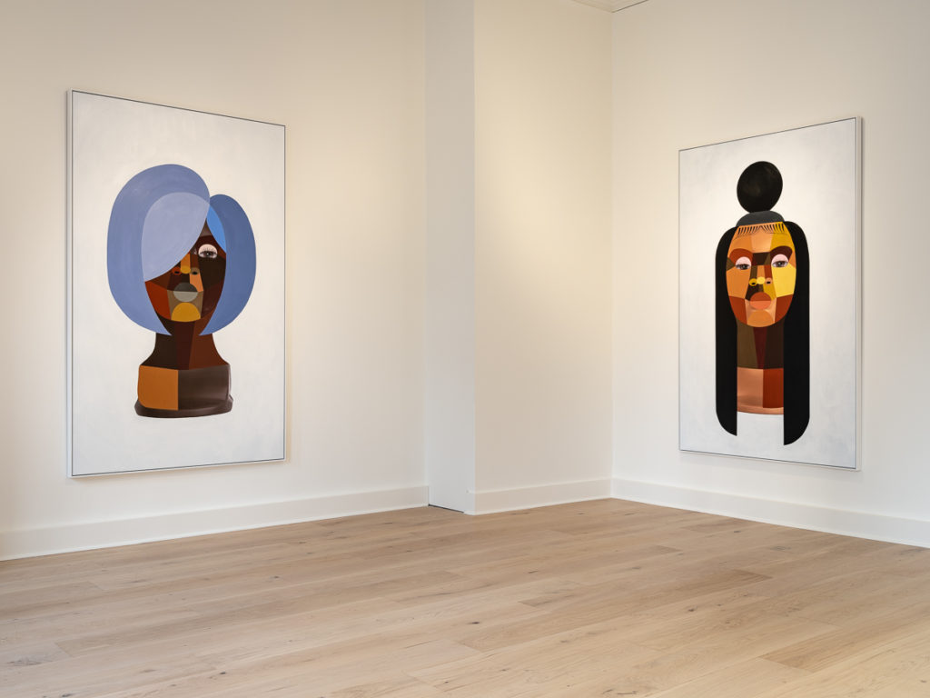 Installation view of "Derrick Adams: Transformers" at Luxembourg & Dayan, London. Photo: Damian Griffiths. 