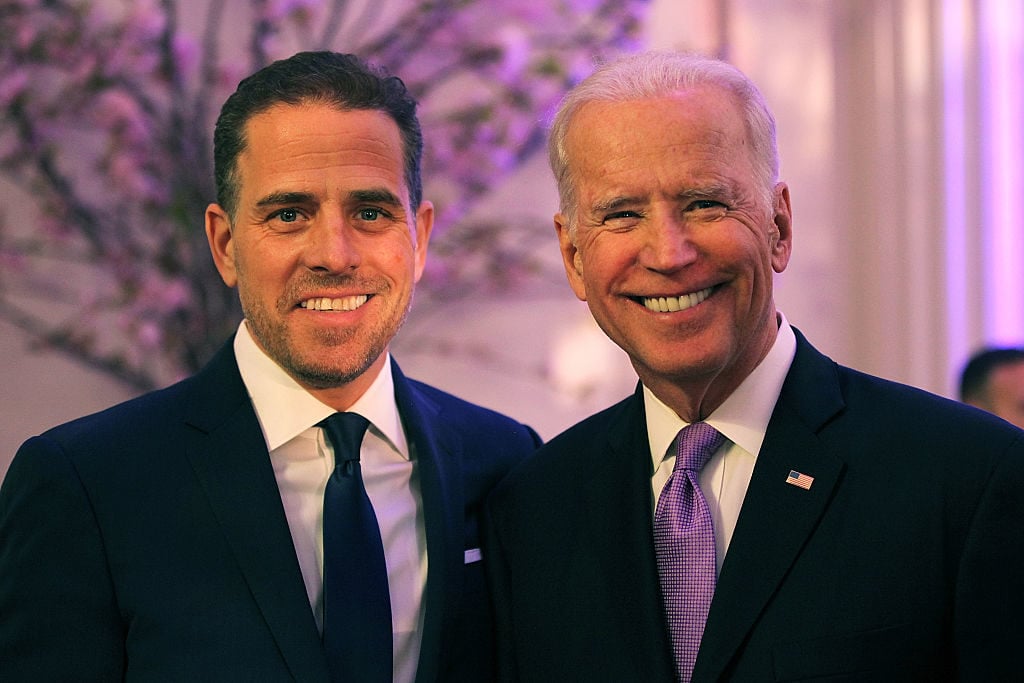 Hunter Biden with his father, Vice President Joe Biden, at the World Food Program USA's Annual McGovern-Dole Leadership Award Ceremony on April 12, 2016 in Washington, DC. Photo by Teresa Kroeger/Getty Images for World Food Program USA.