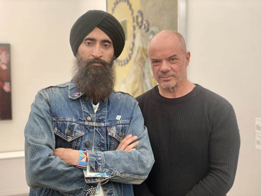 Waris Ahluwalia and Russell Young at Frieze Los Angeles. Photo by Sarah Cascone. 