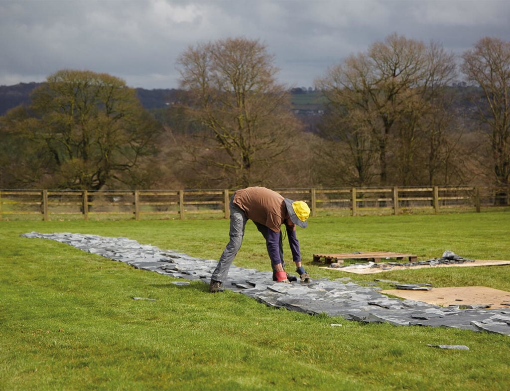 Artist Richard Long at work. Courtesy of Lisson Gallery.