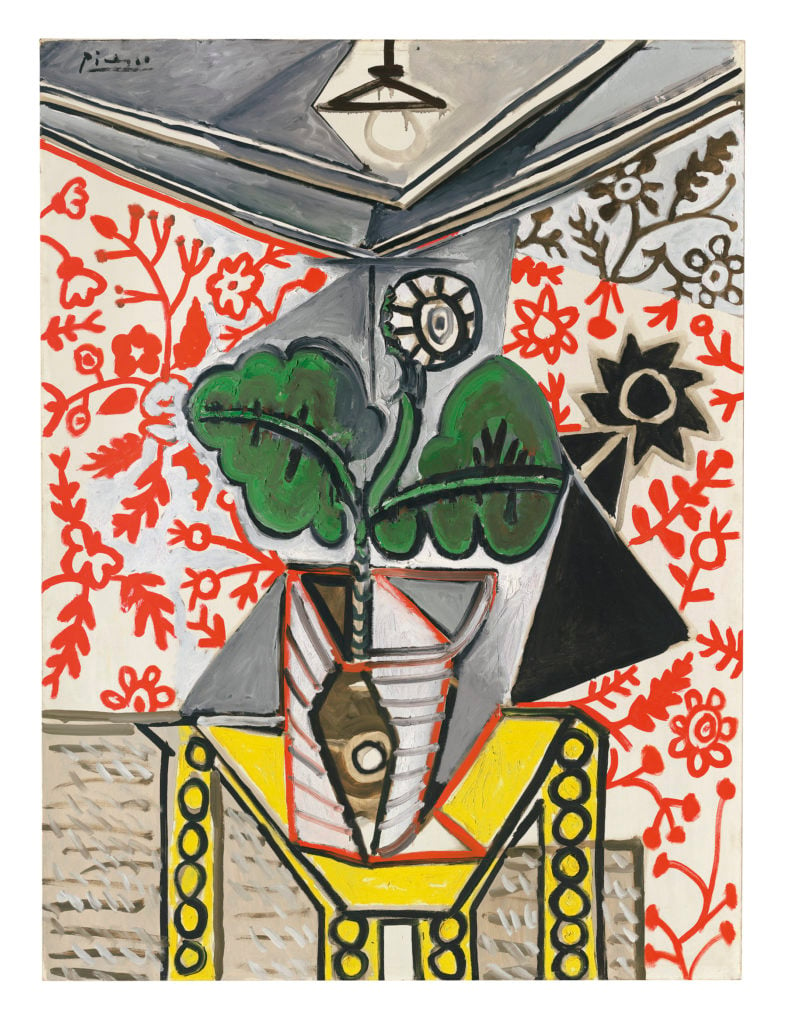 Pablo Picasso, <em>Intérieur au pot de fleurs</em> (1953). Sold for £7,243,250 at Christie's London on January 5, 2020. Image courtesy Christie's.