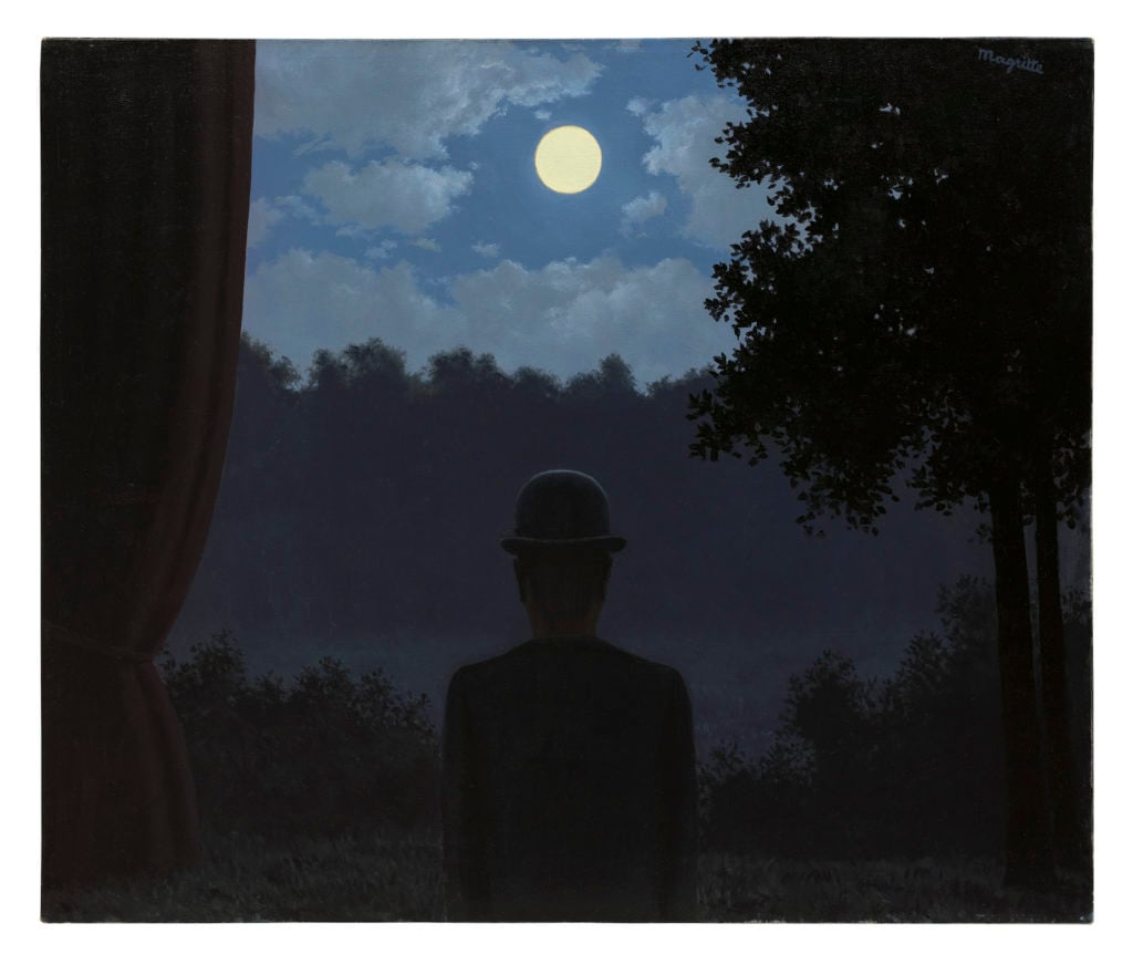 René Magritte, A la rencontre du plaisir (1962). Sold for £18,933,750 at Christie's London on January 5, 2020. Image courtesy Christie's.