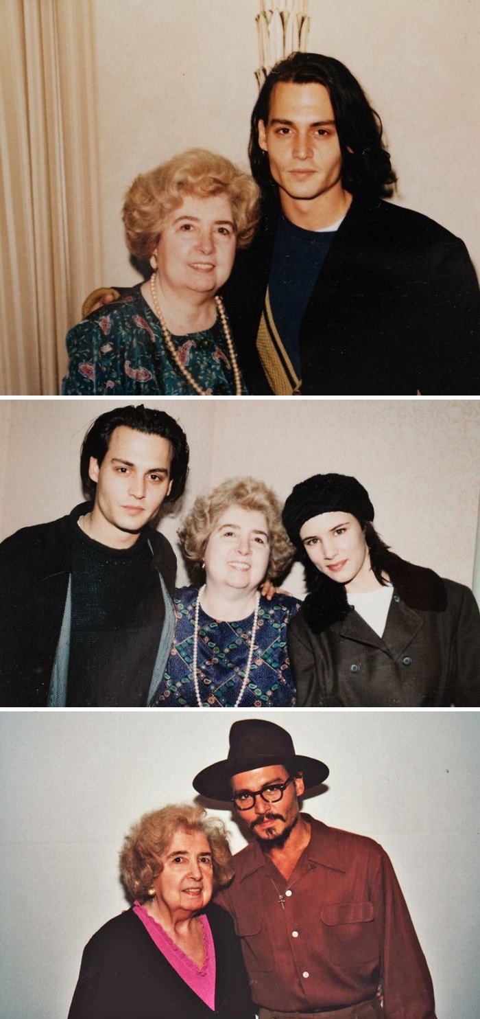 Maria Snoeys-Lagler with Johnny Depp and Juliette Lewis. Photo by Maria Snoeys-Lagler.
