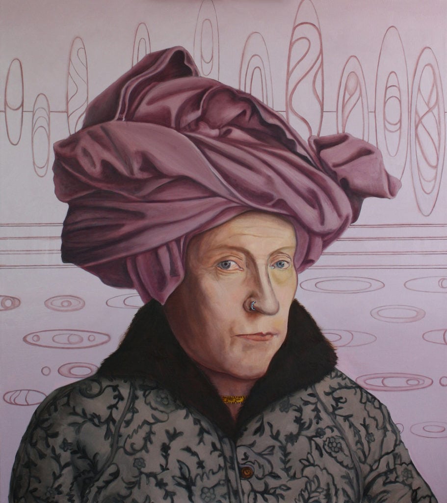 Lisa Ficarelli-Halpern, <em>King, after van Eyck</em>. Courtesy of Art Fair 14C. 