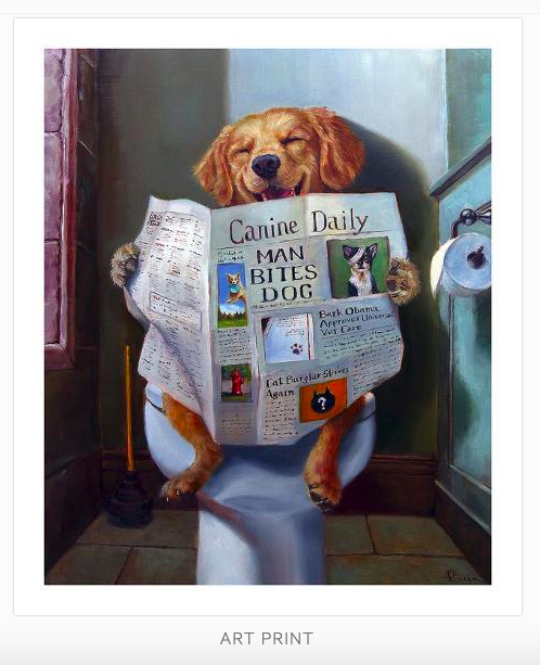Screenshot of Lucia Heffernan's <em>Dog Gone Funny</em> on Art.com.