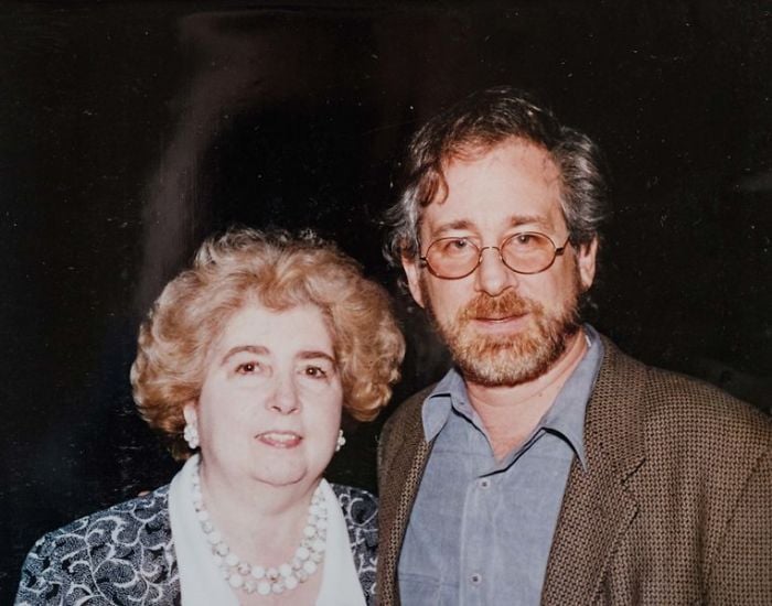 Maria Snoeys-Lagler with Steven Spielberg. Photo by Maria Snoeys-Lagler.