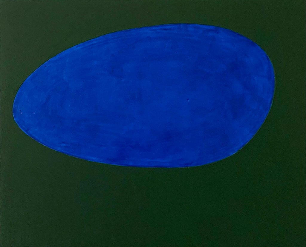 Suzan Frecon, <em>Study for Blue God Verona</em> (2016/2019). Photo courtesy of the artist and David Zwirner Gallery.