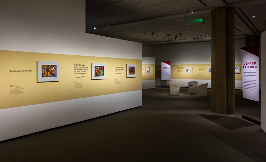 Installation view of "Jacob Lawrence: The American Struggle" courtesy of Peabody Essex Museum.