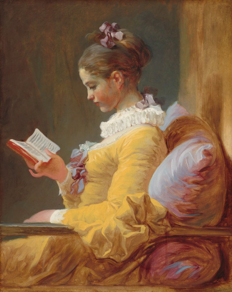 Jean Honoré Fragonard, <em>Young Girl Reading</em> (circa 1769). Courtesy of the National Gallery of Art, Washington, DC.