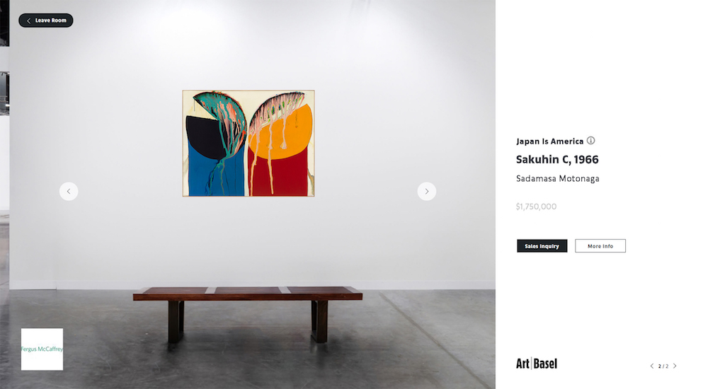 Art Basel's Online Viewing Rooms: Fergus McCaffrey. Courtesy of the gallery.