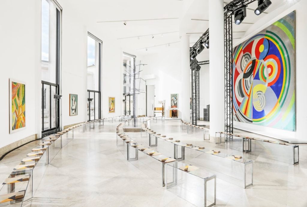 Inside the Paris Museum of Modern Art, where Akris's show took place. Photo courtesy Akris.