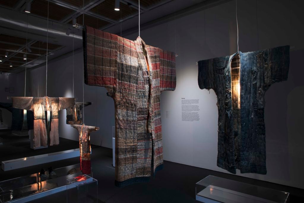 Installation view, "Boro Textiles" Photo: Richard Goodbody, courtesy of the Japan Society. 