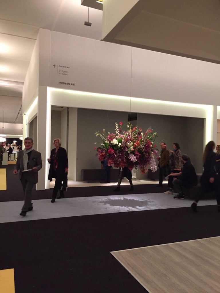 The TEFAF booth reserved for New York dealer Fergus McCaffrey, one of three exhibitors who withdrew from the fair. Photo by Eileen Kinsella