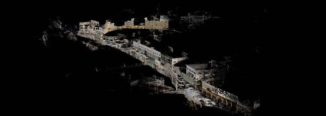 Forensic Architecture used photogrammetry to create a point cloud scan of Shalala Street in Hebron, Israel. Forensic Architecture/Breaking the Silence (2020).