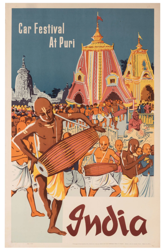 India, Car Festival at Puri Issued by the Tourist Traffic Branch, Ministry of Transport (1957). Courtesy of Kapoor Galleries