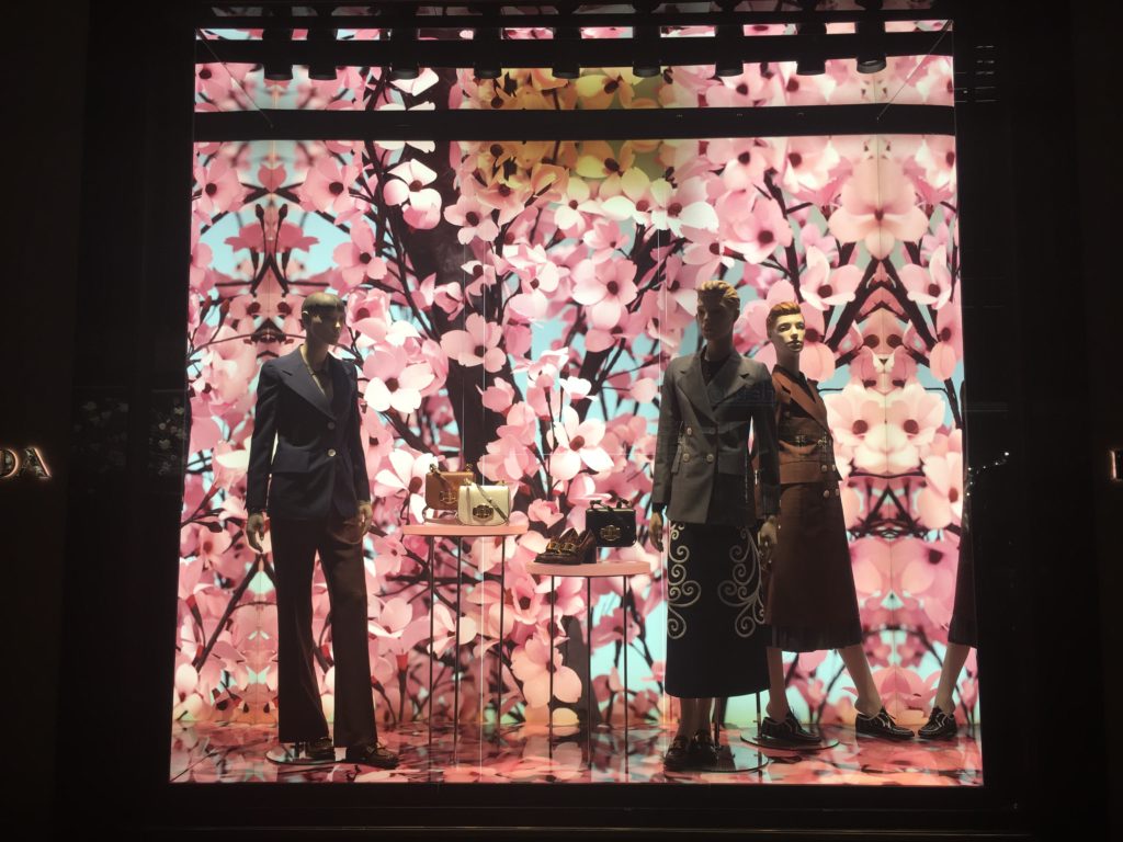 A view of Demand's work in the window of the Prada shop on Old Bond Street in London. Photo courtesy Prada.